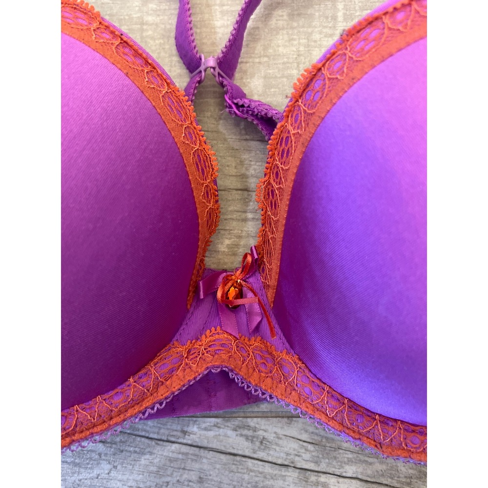 Freya Purple and Orange Lace Trim Push-Up Bra